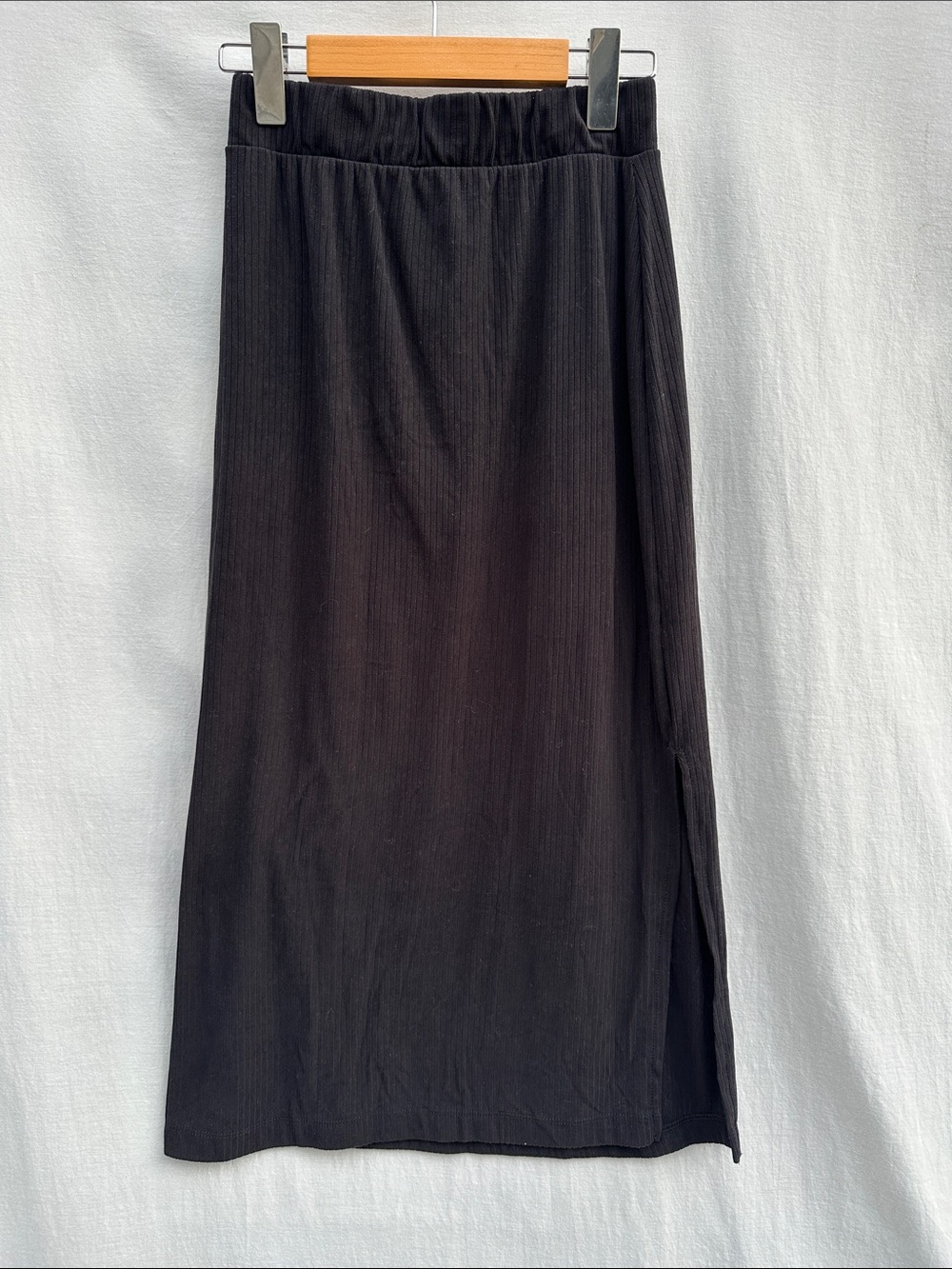 Ardene Black Ribbed long Skirt -